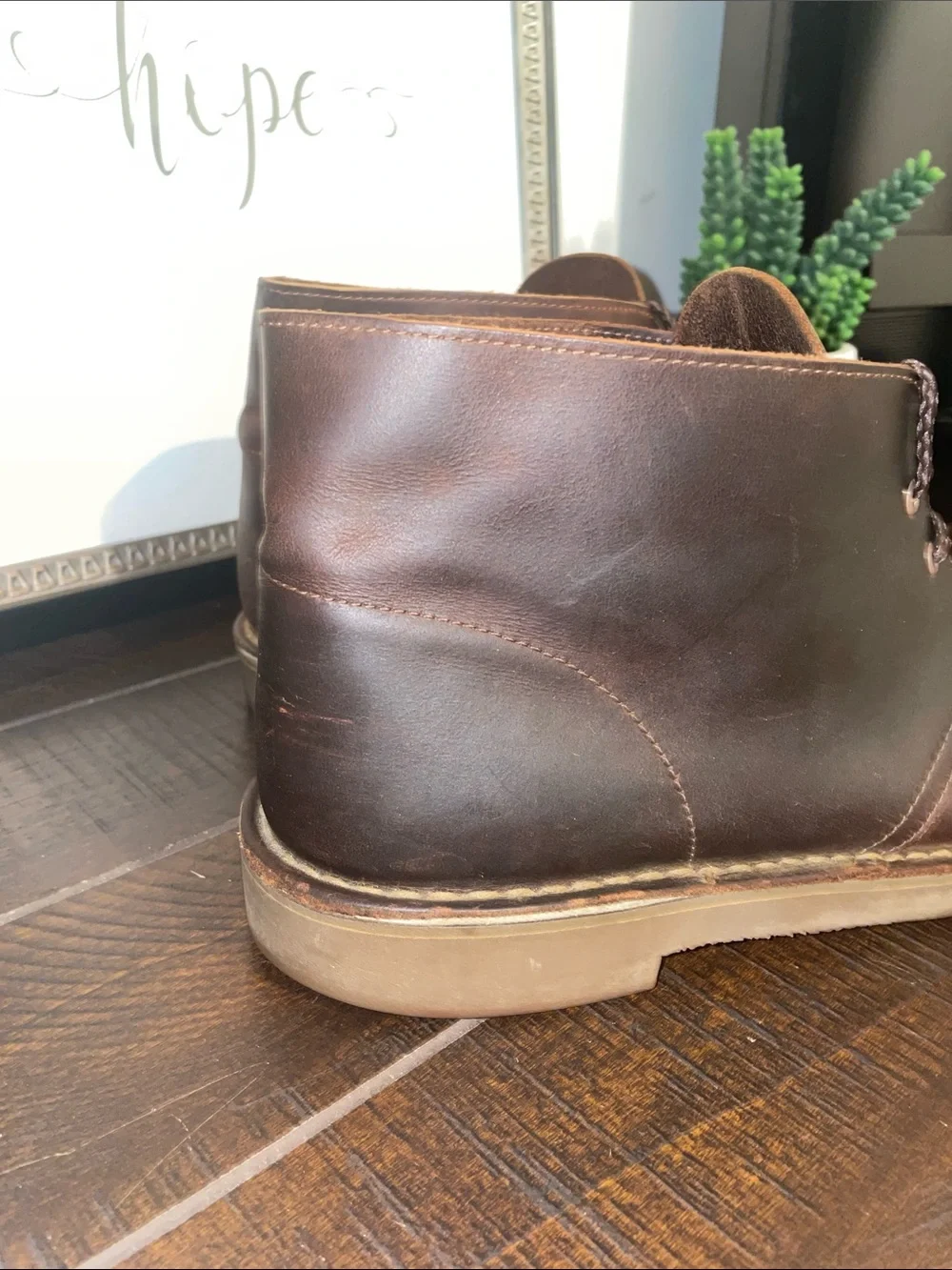 Clarks Bushacre II Men's Dark Brown Leather Chukka Dessert Boots Size 10.5 M